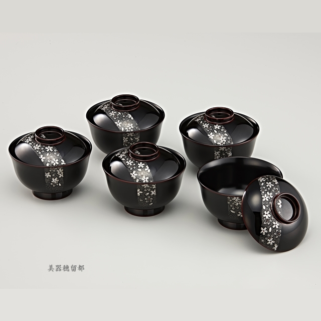 能登輪島塗 黒塗 折鶴蒔絵 椀 5客 天然木製漆器① Amazon.co.jp: 漆器 輪島塗 沈金松鶴 金蒔絵 木製 皿 小鉢 10客
